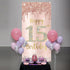 Happy 15th Birthday Door Banner Decorations, Pink Rose Gold 15 Birthday Party Backdrop Sign Supplies