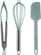 COOK WITH COLOR Silicone Cooking Utensils, 3 Pc Kitchen Utensil Set, Easy to Clean for Nonstick Cookware, Kitchen