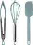 COOK WITH COLOR Silicone Cooking Utensils, 3 Pc Kitchen Utensil Set, Easy to Clean for Nonstick Cookware, Kitchen
