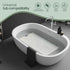 Peel and Stick Bathtub Mat, White Adhesive Vinyl Anti Slip with Drain Cut Out, 16" X 40"