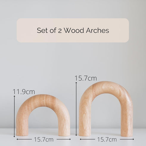 PEAKOLY Wood Arch Decorative Objects - Modern Bookshelf Decor, Coffee Table Sculpture, Floating Shelf Decor Accents