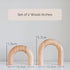 PEAKOLY Wood Arch Decorative Objects - Modern Bookshelf Decor, Coffee Table Sculpture, Floating Shelf Decor Accents