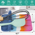 Silicone Spoon Rest, Kitchen Utensil Holder with Drip Pad, 3-Groove Upgraded Utensil Rest for Stove Top, Macaron Color