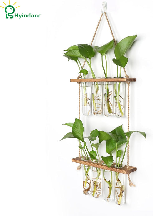 Hyindoor 2 8 Wall Hanging Planter Terrarium Tired Test Tube Vase Glass Planter Plant Propagation Station Plant Hangers