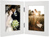 Golden State Art 4x6 Double Picture Frame - Vertical Hinged Folding Family Frames with Real Glass (White, 1-Pack)