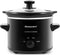 Elite Gourmet MST239X Electric Round Slow Cooker, 2 Quart, Adjustable Temp, Black, Dishwasher Safe Glass Lid