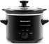 Elite Gourmet MST239X Electric Round Slow Cooker, 2 Quart, Adjustable Temp, Black, Dishwasher Safe Glass Lid