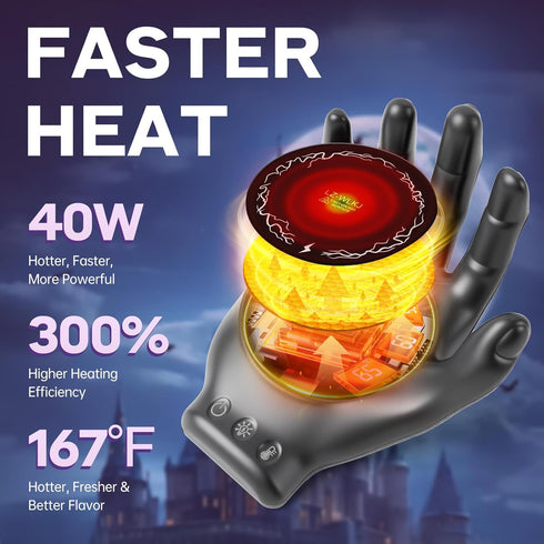 LZ-WLKJ Set 3 Settings 8H Devil's Hand Heating Mug Warmer & Mug - Temp & Timer, Coffee Cup Warmer Plate for Desk Auto