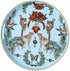 Zosenley Round Decorative Tray, Marbling Plastic with Handles, Modern Vanity and Serving