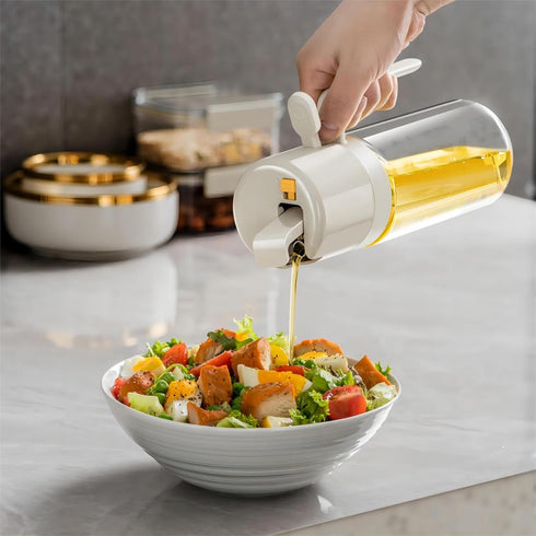Oil Dispenser Bottle for Kitchen, 2 in 1 Oil Sprayer & Dispenser, 18.5 OZ Olive Oil Bottle