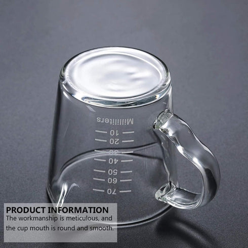70ml Mini Glass Measuring Cup with Handle - 2 oz Shot Glass for Bar Party Wine Cocktail Drink Shaker