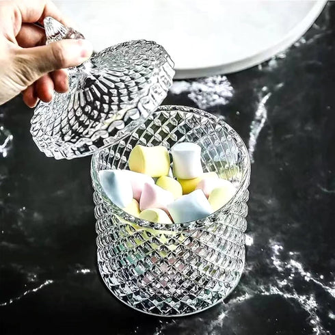 2 Pack rejomiik Qtip Holder Glass Apothecary Jars with Lid Bathroom Accessories Vanity Organizers and Makeup Storage