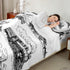 Set 3pcs 1 Manfei Retro Steam Locomotive Twin Size Bedding - with Deep Pocket Fitted Sheet, Flat Sheet, Pillowcase