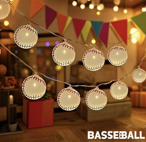 20 14FT Baseball String Lights LED Baseball Decor Battery Powered Indoor/Outdoor for Boys Room Ball Sport Theme Party