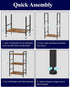3-Tier (16.5"11.0"28.1") Kitsure Book Shelf - Wood & Metal Bookshelf with Handle & Adjustable Feet, Lightweight