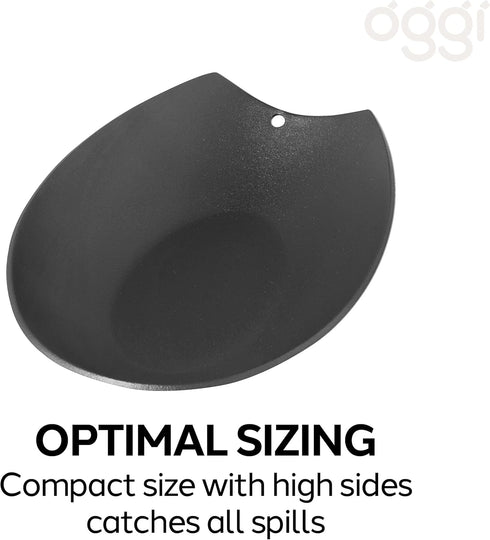 Oggi Spooner Stainless Steel Spoon Rest, Holds Kitchen Utensils for Mess Free Cooking, Black, 5.25 x 3.5 inch