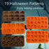 5PCS Halloween Themed Silicone Molds, 70 Cavity 3D Skeleton Pumpkin Ghost Bat Shapes for Baking