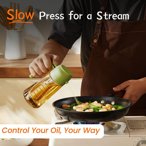 16oz/470ml 2 1 TrendPlain Glass Olive Oil Sprayer for Cooking in Olive Oil Dispenser Bottle for Kitchen Gadgets and Air