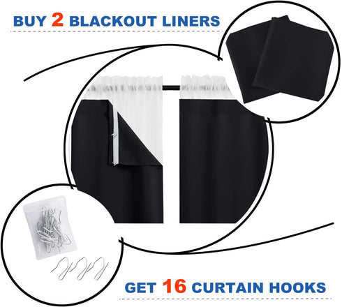 NICETOWN Door Curtains for Doorway, Black Out Curtain Liners, Set of 2, 27" x 80" Each Panel