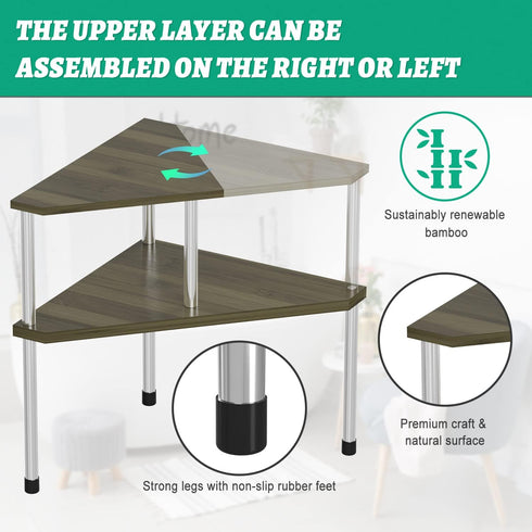 Counter 2 Countertop Counter Weenson Bathroom Organizer Corner Shelf - Tier Bathroom Organization Bamboo Bathroom Sink