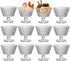 Glass Dessert Bowls & Breakfast Cups - Set of 12, 9oz Ice
