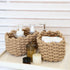 Sea Team 3-Pack Rectangle Woven Cotton Rope Storage Baskets - Shelf Basket, Closet Organizers, 3-in-1, Khaki