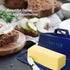 Gute Butter Dish with Lid, Covered Ceramic Butter Tray Storage for 1 Stick of Butter, Navy Blue