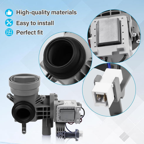 W10425238, W10605427 Washer Drain Pump Compatible with Whirlpool, Maytag, Amana, Replacement Part for Washing Machine