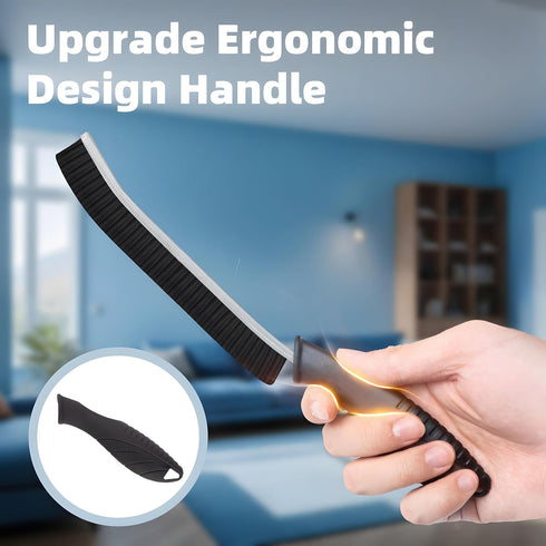 Hard Bristle Crevice Cleaning Brush, Thin Gap Cleaning Tool for Toilet, Bathroom, Kitchen, Bathtub, Sink, and Window (3