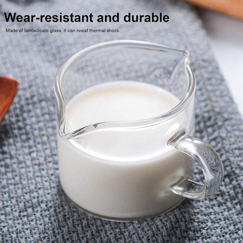 Espresso Measuring Glass, 100ml Double-Mouthed Cup with Handle, Barista Shot Glass Measuring Pitcher