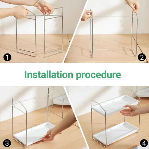 2 Countertop,Vanity Countertop Tier Bathroom Organizer Organizer,Tool-Less Installation Vanity Shelf Small Plastics