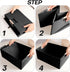 Fabric Storage Bin Box, Foldable Cotton Linen Storage Basket with Wooden Handles, Rectangular Cube Decorative Home