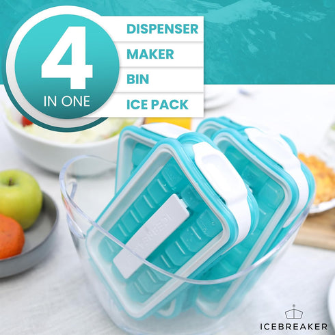 ICEBREAKER POP 2024, Sanitary Silicone Ice Cube Tray for Freezer, Makes 18 Cubes Without Touching Ice