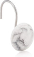 Essentra Home White 12-Piece Shower Curtain Hook Set, Rust Free Chrome Hook, Blanc Collection