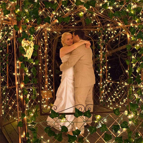 12 Pack Fake Vines with 100 LED String Light, Artificial Ivy Garland Hanging Plants for Bedroom Aesthetic Decor