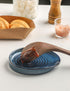 Ceramic Spoon Rest for Stove Top, Glazed Blue Spoon Holder for Kitchen Counter, Utensil Holder for Spoons, Ladles
