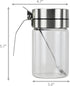 Glass Condiment Jars for Serving & Storing Sugar, Spice, Salt, Seasoning in Home Kitchen, 450ml/14.5oz, Stainless Steel