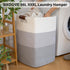 Extra Large Laundry Hamper 96L, Cotton Woven Storage Basket with Handles for Living Room, Gradient Grey
