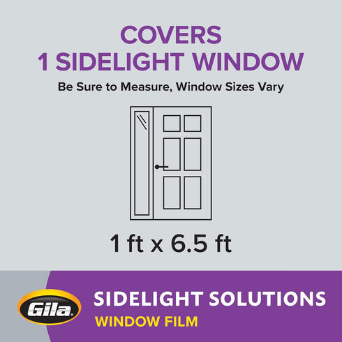Gila Privacy Décor Frosted Glass Sidelights Window Film, 1ft x 6.5ft, DIY Static Cling