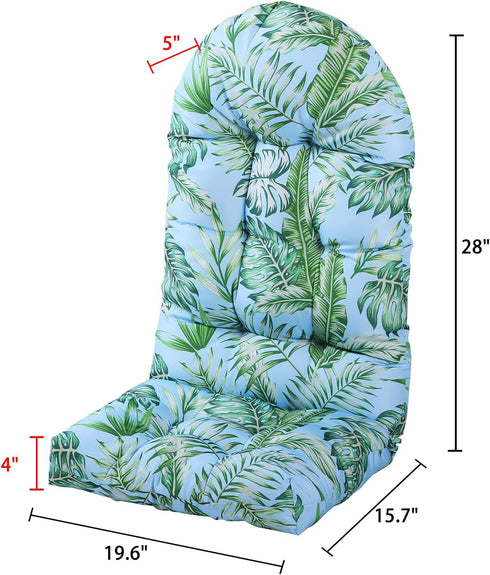 44x19x4 inch, Enipate Tropical Print Adirondack Chair Cushions Weather Resistant Patio Chair Seat Cushion, Tufted