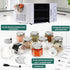 Set of 10 Magnetic Spice Jars for Refrigerator, Glass Hexagon Containers with Labels and Shaker Lids