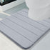 Buganda Memory Foam U-Shaped Contour Toilet Rugs, Non Slip Absorbent Bathroom Mats, 24" x 24", Grey