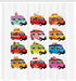 Ambesonne Truck Shower Curtain, Colorful Food Truck Illustration, Cloth Fabric Bathroom Decor Set with Hooks, 69" W x
