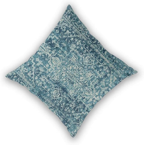 Teal Boho Pillow Covers Set of 2, 22x22 Outdoor Decorative Throw Pillows, Rustic Farmhouse Cushion Cases