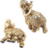 Golden Polyresin Elephant Statue Sculpture - Trunk Wealth Lucky Collectible Figurine Gift Home Decor Feng Shui
