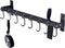 Dseap Pot Rack - Pots and Pans Hanging Rack Rail with 8 Hooks, Wall Mounted Kitchen Pot Hangers, Black