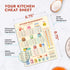 Levain & Co Kitchen Conversion Chart Magnet for Easier Cooking & Baking, Vintage Kitchen Accessories
