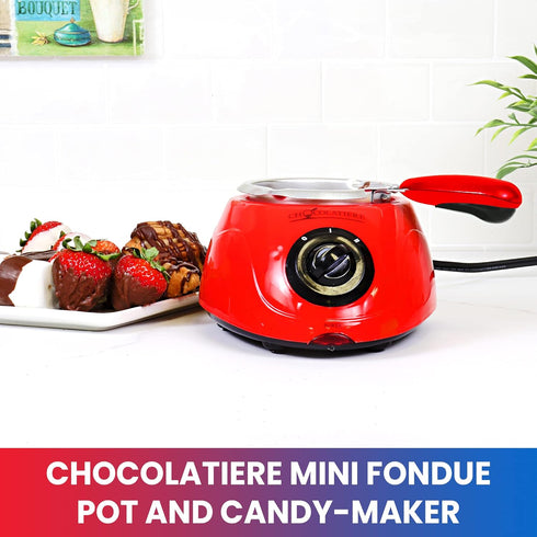 32+ Set 8.8 oz (250 Set Total Chef Electric Chocolatiere Melter Accessories Fondue Pot Chocolate Fountain and Candy