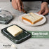 Countertop Koville Green Marble Butter Dish with Glass Lid for and Refrigerator Door Shelf, Green Marble Butter Keeper