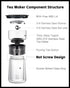 ZENS Modern Glass Tea Infuser Teapot, Smart One Touch Tea Maker for Loose Tea Diffusers with Insulated Mug and Portable